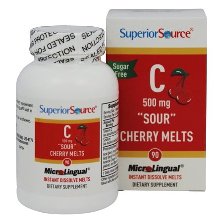 Superior Source - Vitamin C Melts Instant Dissolve Sour Cherry 500 mg. - 90 Tablets - 076635920709