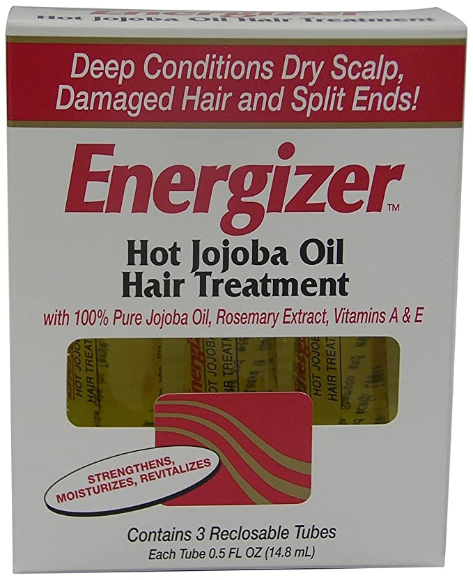 Hobe Labs Energizer Hot Jojoba Oil Hair Treatment With Vitamin A & E, Reclosable Tubes 0.5 Oz, 3 Ea, 3count - 076791002172