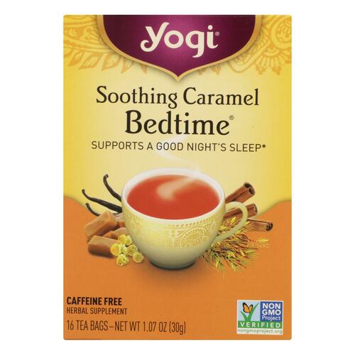 YOGI: Tea Herbal Soothing Caramel Bedtime, 16 Tea Bags - 0076950203532