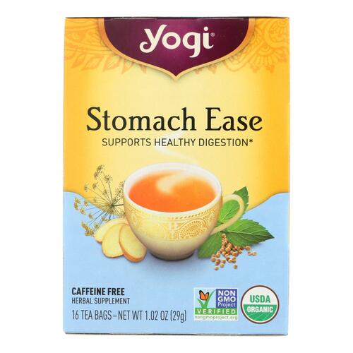 YOGI TEA: Organic Stomach Ease Caffeine Free, 16 Tea Bags - 0076950450035