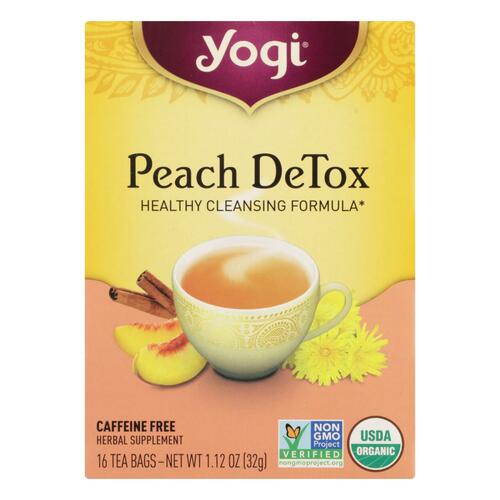YOGI TEAS: Tea Peach Detox, 16 bg - 0076950450233