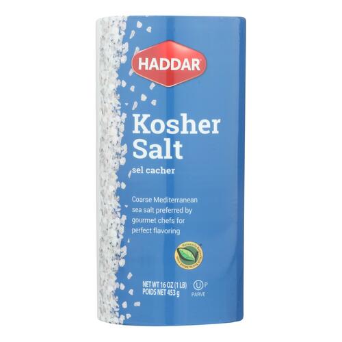 Haddar Salt - Kosher - Case Of 12 - 16 Oz - 077028209517