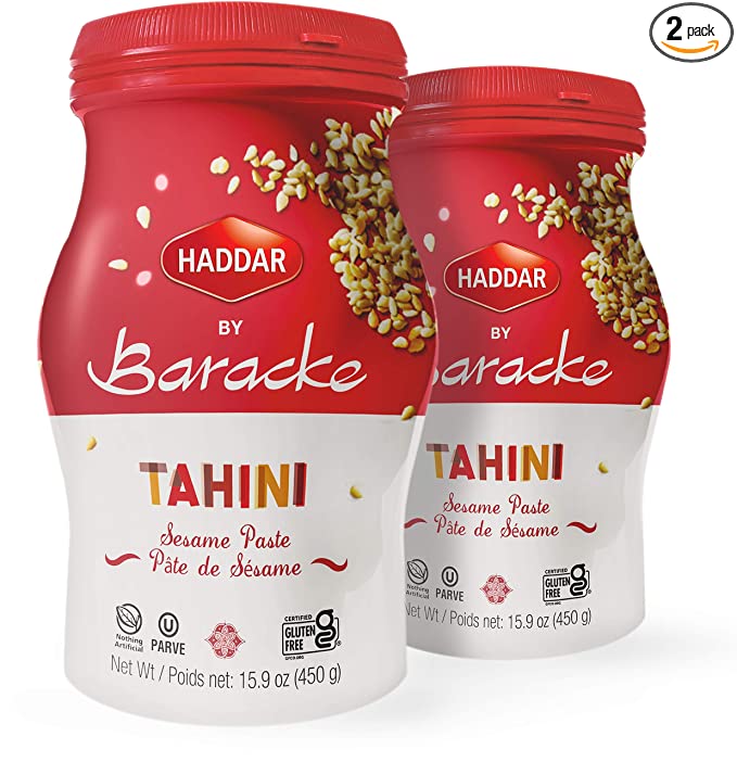  Haddar by Baracke 100% Pure Ground Sesame Tahini 15.9oz Jar (2 Pack) Just One Ingredient, Gluten Free, Vegan, Keto Friendly, Kosher For Passover (Kitniot)  - 077028884202
