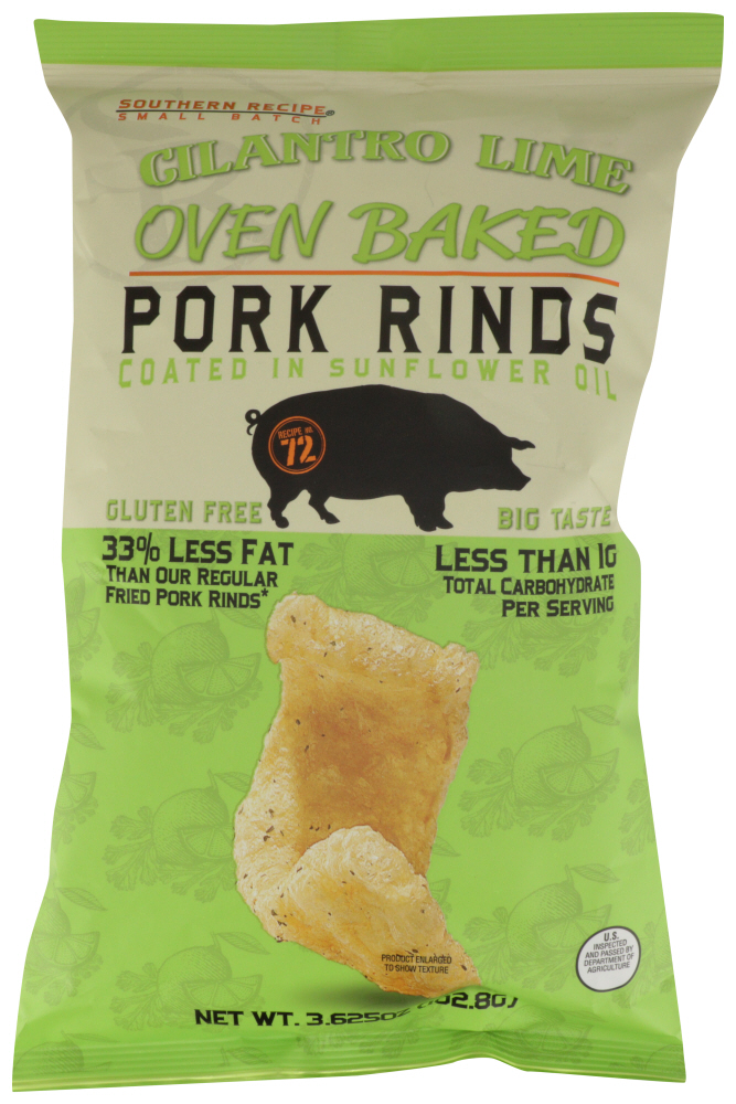 SOUTHERN RECIPE SMALL BATCH: Pork Rind Baked Cilantro Lime, 3.625 oz - 0077079004161