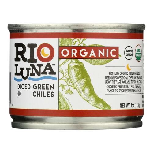 Rio Luna - Organic Green Chiles - Diced - Case Of 12 - 4 Oz. - 077153810015