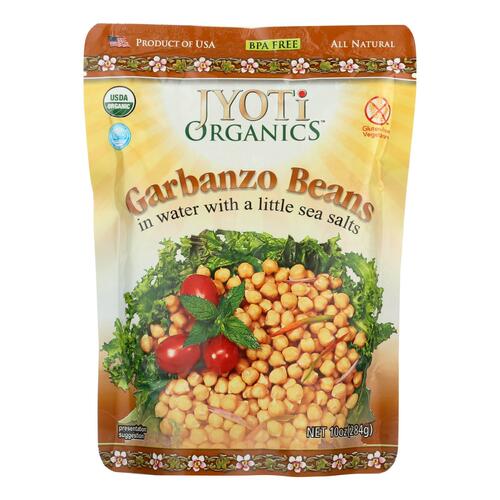 Jyoti Cuisine India Beans - Organic - Garbanzo - 10 Oz - Case Of 6 - 0077502990023