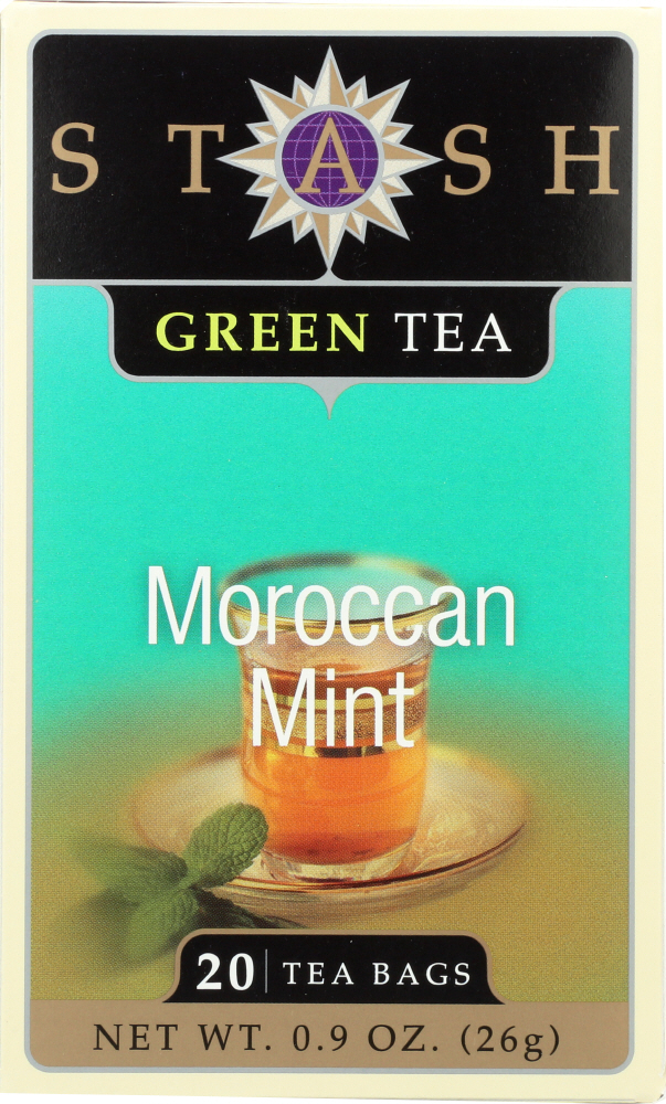 STASH TEA: Green Tea Moroccan Mint 20 Tea Bags, 0.9 oz - 0077652082357
