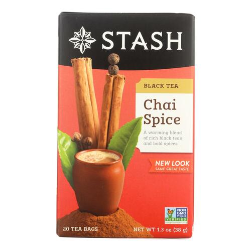 Stash Tea Chai Black Tea - Double Spice - Case Of 6 - 20 Bags - 0077652082548