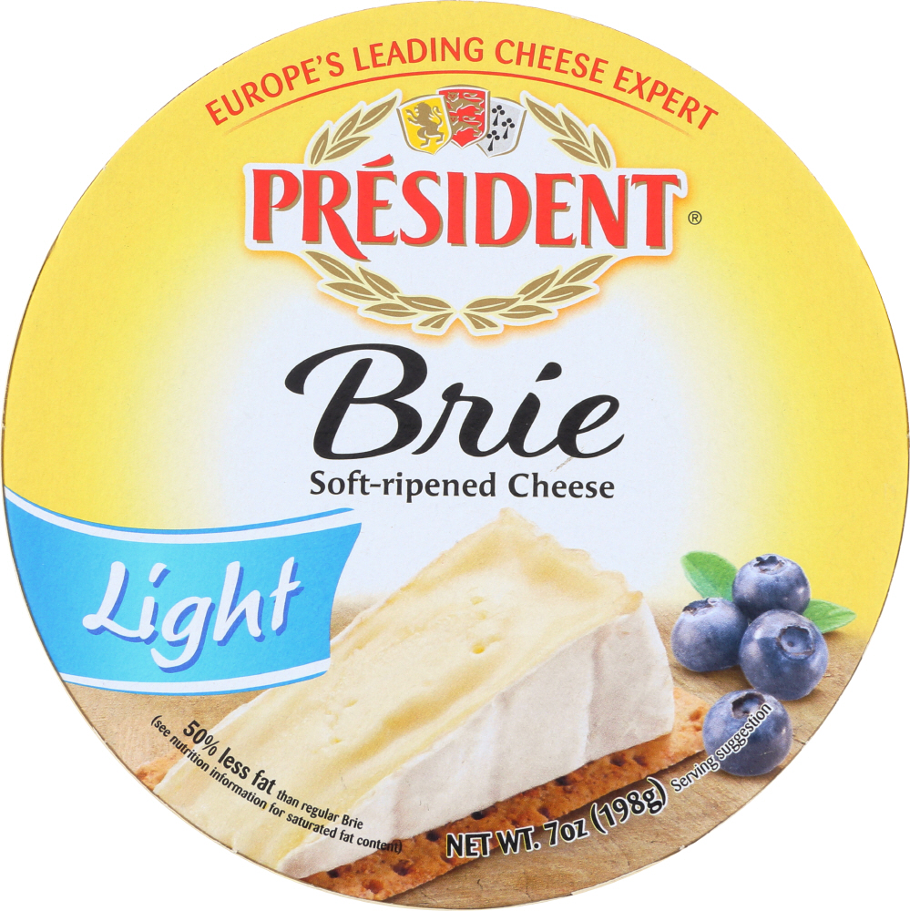 PRESIDENT: Brie Cheese Light, 7 oz - 0077901004055