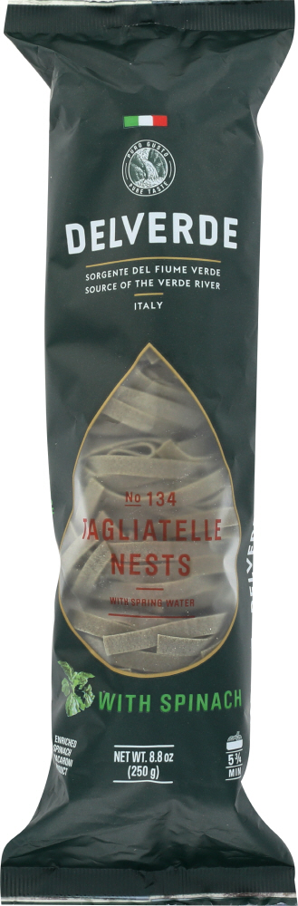 DEL VERDE: Tagliatelle Spinaci, 8.8oz - 0077908101344