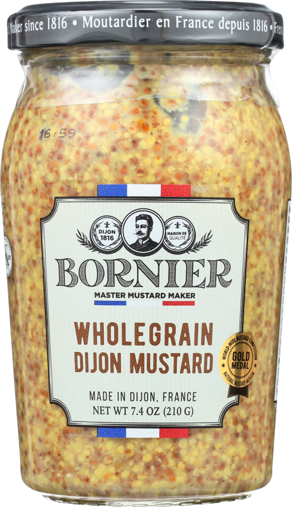 BORNIER: Whole Grain Dijon Mustard, 7.4 oz - 0077916222543