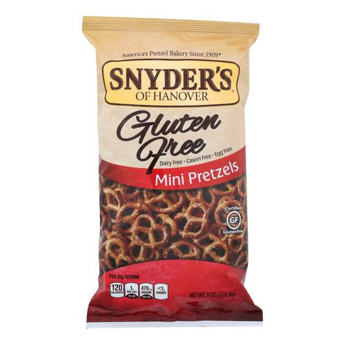 Snyder's Of Hanover Mini Pretzels - Gluten Free - Case Of 12 - 8 Oz. - 077975089156