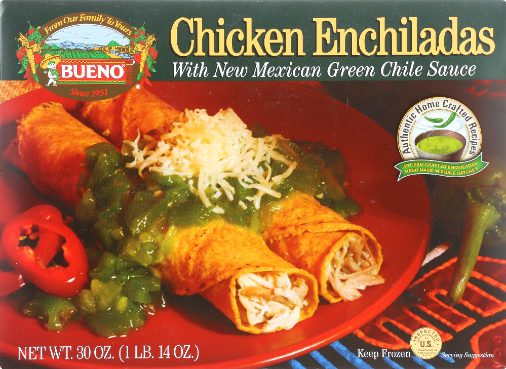 BUENO: Green Chile Chicken Enchiladas, 30 oz - 0078004162017