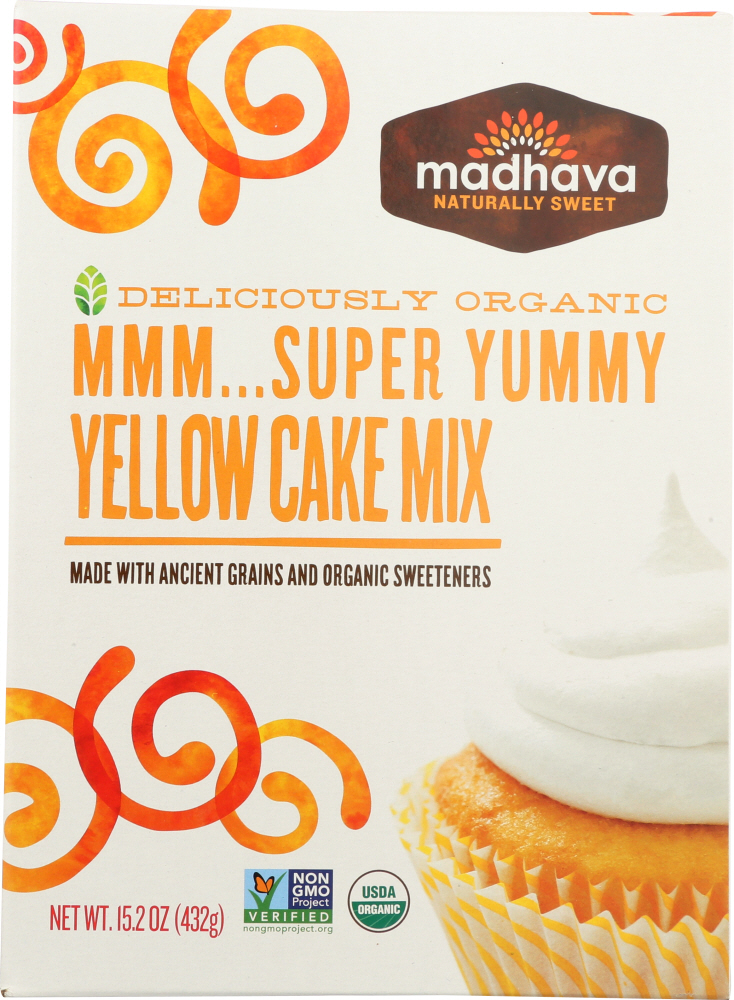 MADHAVA HONEY: Ancient Grains And Organic Sweeteners Yellow Cake Mix, 15.2 oz - 0078314231052