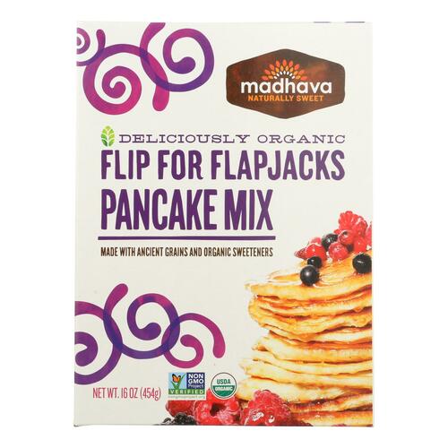 MADHAVA HONEY: Organic Ancient Grains Pancake Mix, 16 oz - 0078314321005