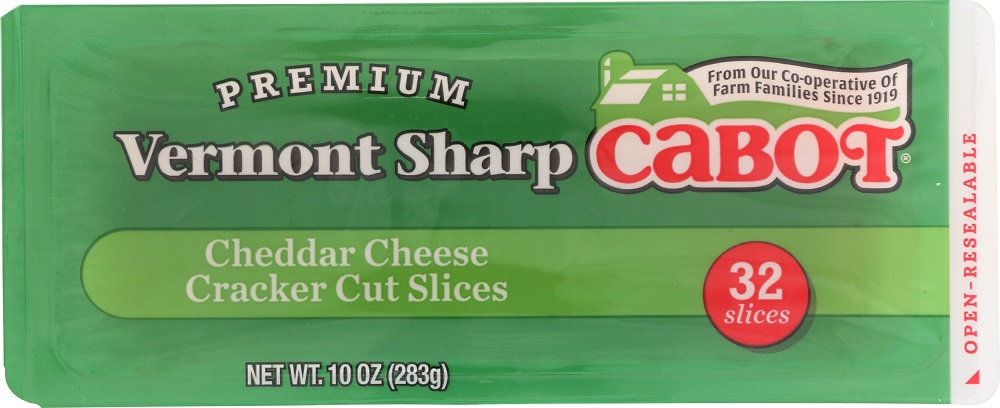 Premium Vermont Sharp Cheddar Cheese Cracker Cut Slices, Vermont Sharp Cheddar - 078354713990