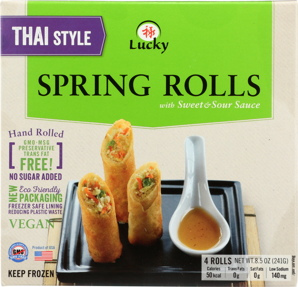 LUCKY: Thai Style Spring Rolls, 8.50 oz - 0078487452759