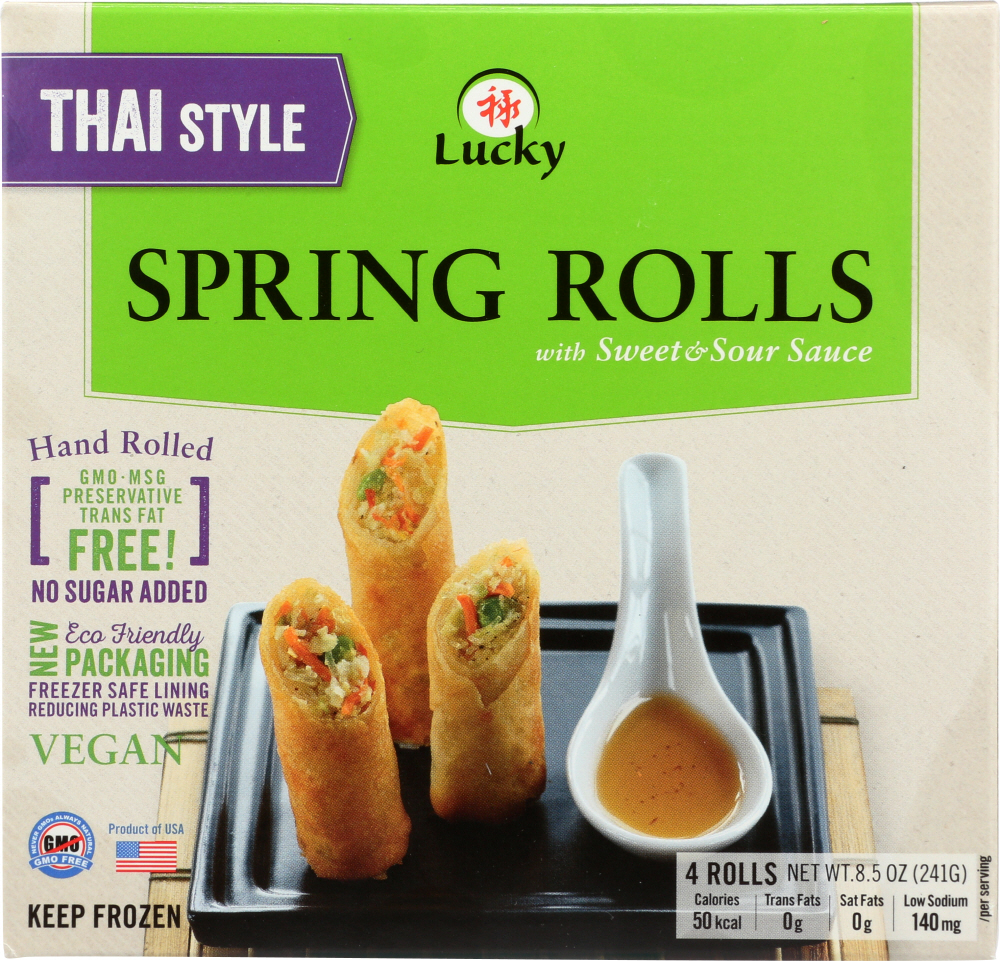 LUCKY: Thai Style Spring Rolls, 8.50 oz - 0078487452759