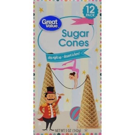  Great Value Ice Cream Sugar Cones, 12 count  - 078742231464