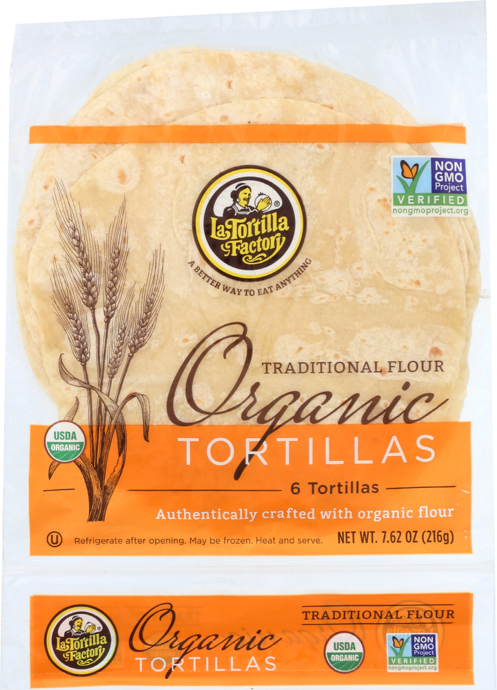LA TORTILLA FACTORY: Traditional Flour Organic Tortillas, 7.62 oz - 0078858520957
