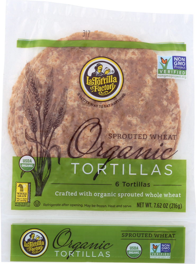 LA TORTILLA FACTORY: Sprouted Wheat Organic Tortillas, 7.62 oz - 0078858520971