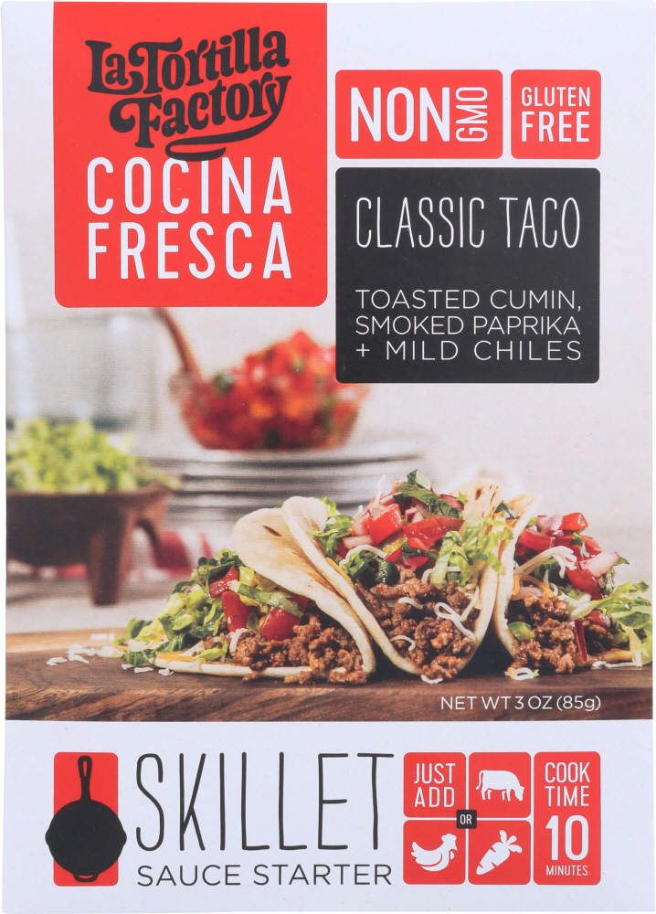 Classic Taco Cocina Mexicana Savory Cumin, Smoked Paprika + Mild Chiles Skillet Sauce Starter, Classic Taco, Cocina Mexicana - 078858540009