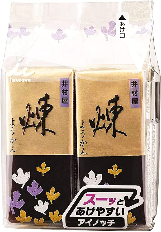 IMURAYA Mini Yokan Neri (58g x 4 Bricks) (Pack of 6) - Sweet Red Bean Jelly Cake Mini Size, Using Hokkaido Azuki Beans - MADE IN JAPAN - Limited Stock - 078895161144