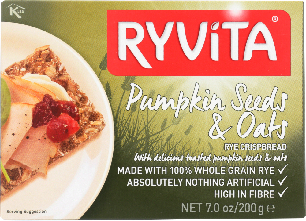 RYVITA: Pumpkin Seeds & Oats Crispbread, 7 oz - 0078935005339