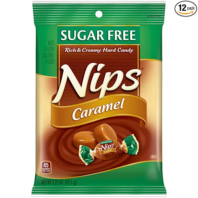  Nips Sugar Free Caramel, 3.25 oz (Pack of 12)  - 079200438890