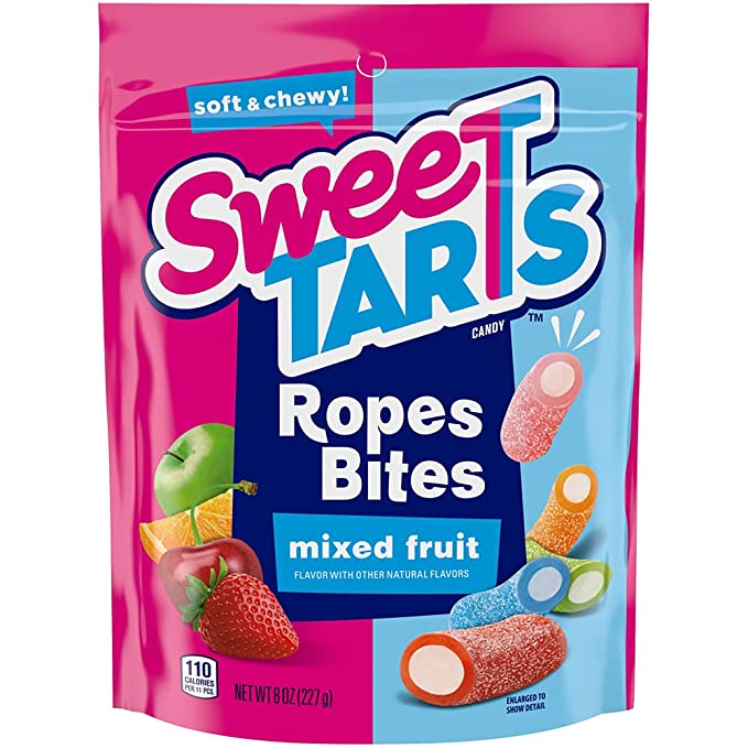 Strawberry, Blue Punch, Cherry, Apple, Orange Ropes Bites Candy, Strawberry, Blue Punch, Cherry, Apple, Orange - 079200923617