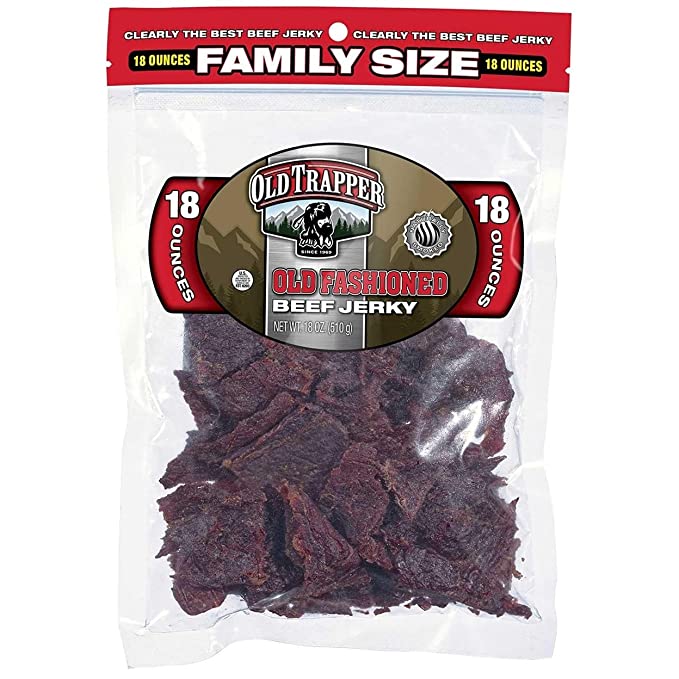 Old Trapper Old Fashioned Beef Jerky Naturally Smoked Family-Size, 18 Ounces - 079694281200
