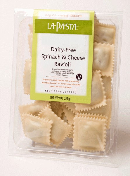LA PASTA: Dairy-free Spinach & Cheese Ravioli, 9 oz - 0079706022241