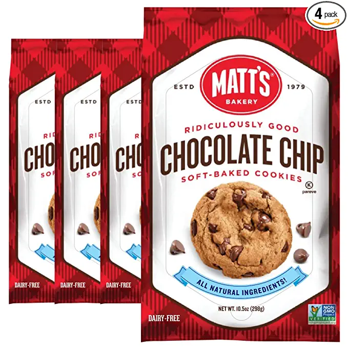  Matt's Bakery | Chocolate Chip Cookies | Soft-Baked, Non-GMO, All-Natural Ingredients; 4 Bags (10.5oz Each)  - 079746407015
