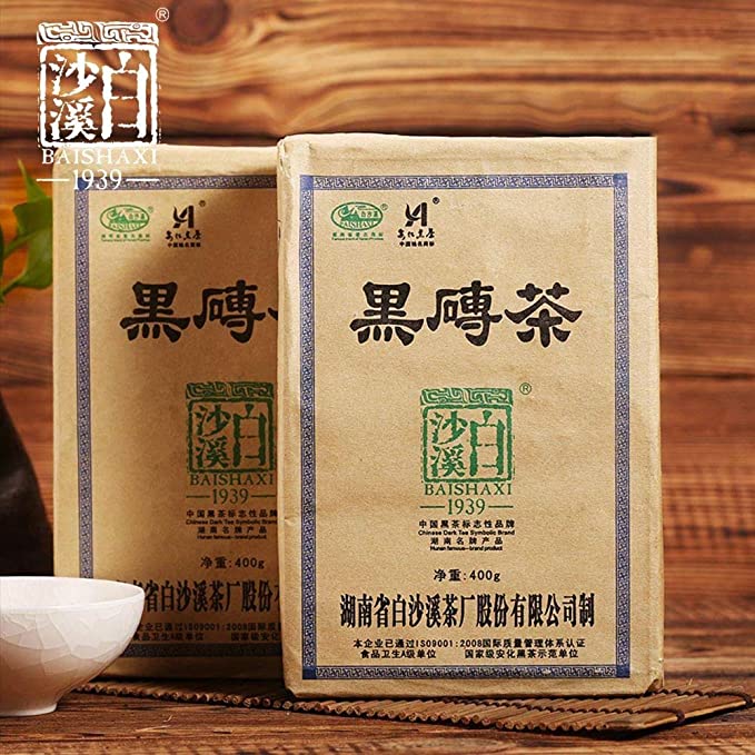 Baishaxi Hei Zhuan Cha Anhua Bai Sha Xi Dark Tea Brick Tea China Tea 400g Hunan Anhua Black Tea - 079747470643