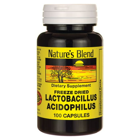 Nature s Blend Freeze Dried Lactobacillin Acidophilus Capsules 100 Count - 079854109108