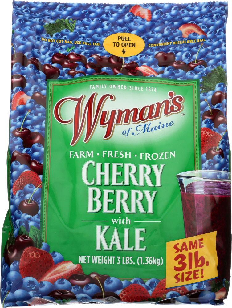 WYMAN’S: Strawberries, Blueberries & Cherries With Kale, 3 lbs - 0079900003213