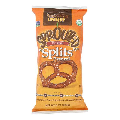 UNIQUE: Sprouted Whole Grain Splits Pretzels, 8 oz - 0079927080112