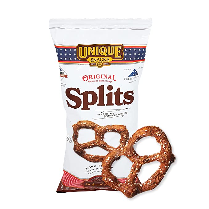  Unique Pretzels Splits Folds of Honor Edition, Homestyle Baked, Certified OU Kosher and non-GMO, 11 Bags, 3 Pack, Original, 33 Oz  - 079927330989