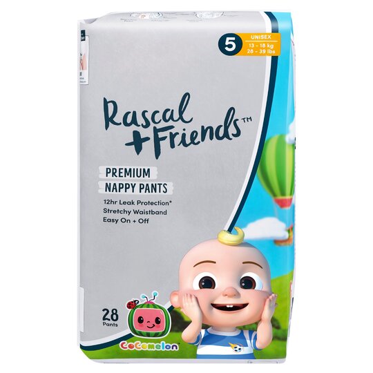 Rascal & Friends Cocomelon Premium Nappy Pants Size 5 28S - 0810005419369