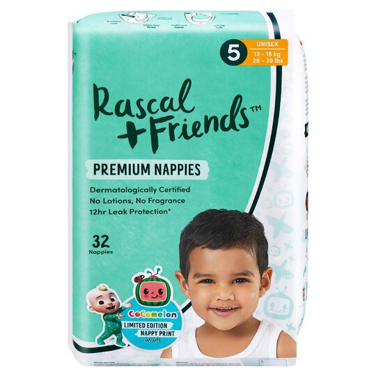 Rascal & Friends Cocomelon Premium Nappies Size 5 X32 - 0810005419536