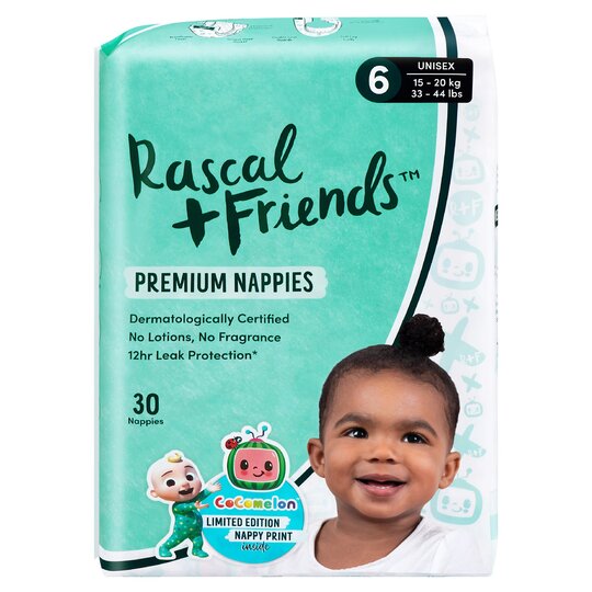 Rascal & Friends Cocomelon Premium Nappies Size 6 X30 - 0810005419543