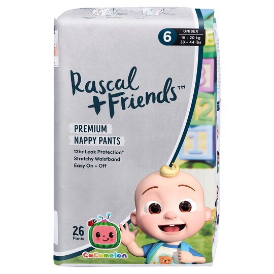 Rascal & Friends Cocomelon Premium Nappy Pants Size 6 26S - 0810005419628