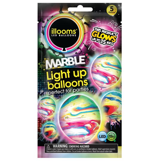 Illooms Marble Balloons - 5 Pack - 0810147011278