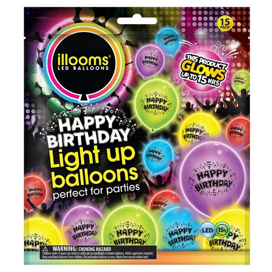 Illooms Happy Birthday Balloons - 15Pk - 0810147012961