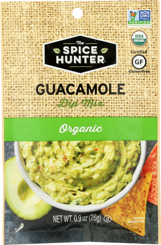 THE SPICE HUNTER: Guacamole Organic Dip Mix, 0.9 oz - 0081057053386