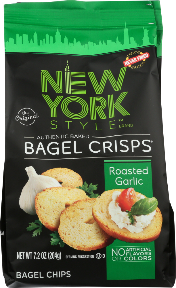 NEW YORK STYLE: Roasted Garlic Bagel Crisps, 7.2 oz - 0081363001002