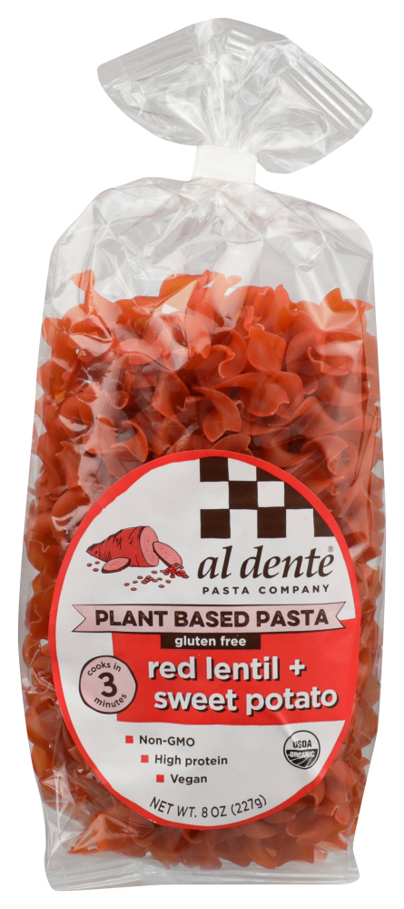 AL DENTE: Red Lentil Sweet Potato Plant Based Pasta, 8 oz - 0081475156423