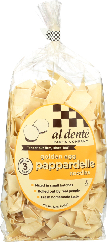 Golden Egg Pappardelle Noodles - golden