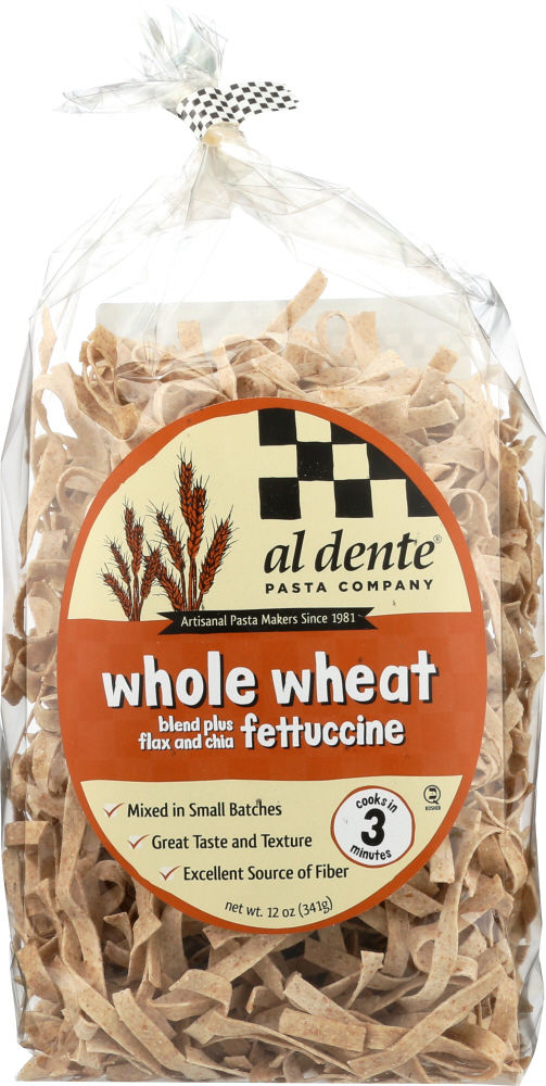 Al Dente, Whole Wheat Fettuccine - 081475714128