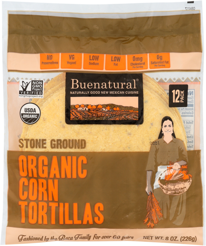 BUENATURAL: Organic Corn Tortillas, 8 oz - 0082256601125
